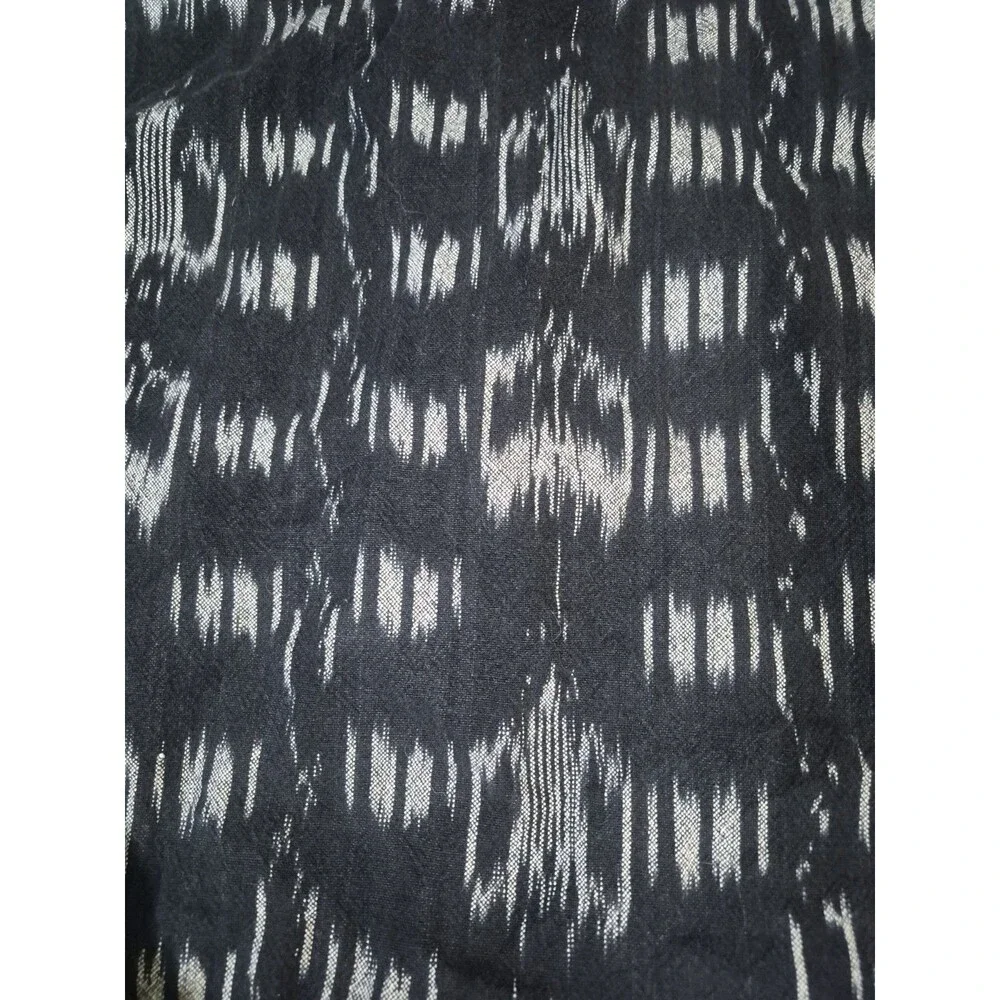 Stussy Pullover Mens SzSmall Gray Ikat Print Hoodie Quarter Button Beach Cotton